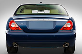 AUT 12 IZ0005 01
2009 Jaguar XJ8L Blue Rear View Studio