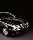 AUT 12 RK0073 04
2000 Jaguar S Type V8 Sport Package Black Close Up Front 3/4 View Studio