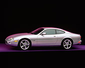 AUT 12 RK0107 01
2001 Jaguar XKR Silverstone Coupe 3/4 Side View On Purple Floor Studio