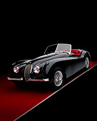 AUT 12 RK0194 07
1954 Jaguar XK120 M Roadster Black 3/4 Front View Studio