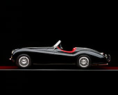 AUT 12 RK0197 01
1954 Jaguar XK120 M Roadster Black Profile On Red Floor Gray Line Studio