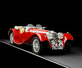 AUT 12 RK0212 07
1939 Jaguar SS100 Convertible Red 3/4 Front View On Gray Line Studio