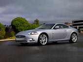 AUT 12 RK0259 01
2007 Jaguar XKR Coupe Silver Low 3/4 Side View On Pavement