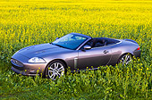 AUT 12 RK0298 01
2009 Jaguar XKR Convertible Gray 3/4 Front View In Field Of Yellow Wildflowers