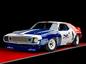 AUT 13 RK0275 01
1972 AMC Javelin Race Car Red White And Blue 3/4 Front View Studio