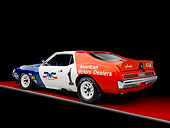 AUT 13 RK0279 01
1972 AMC Javelin Race Car Red White And Blue 3/4 Rear View Studio
