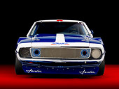 AUT 13 RK0281 01
1972 AMC Javelin Race Car Red White And Blue Front View Studio