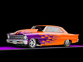 AUT 13 RK0285 01
1967 Chevrolet Nova Dragster Orange With Purple Flames 3/4 Front View Studio