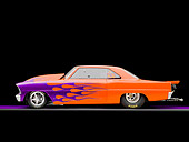 AUT 13 RK0286 01
1967 Chevrolet Nova Dragster Orange With Purple Flames Profile View Studio