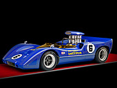 AUT 13 RK0288 01
1967 McLaren M6A-03 Race Car Blue 3/4 Front View Studio
