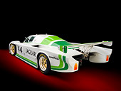 AUT 13 RK0360 01
1984 Jaguar GTP XJR-5 IMSA Race Car White And Green 3/4 Rear View In Studio