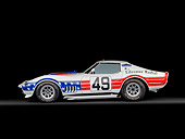 AUT 13 RK0372 01
1969 Chevrolet Corvette BFG #49 ZL-1 Race Car Red, White And Blue Profile View In Studio