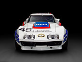 AUT 13 RK0374 01
1969 Chevrolet Corvette BFG #49 ZL-1 Race Car Red, White And Blue Front View In Studio