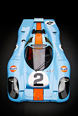 AUT 13 RK0376 01
1969 Porsche 917-K Blue And Orange Overhead Front View In Studio