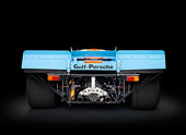 AUT 13 RK0378 01
1969 Porsche 917-K Blue And Orange Rear View In Studio