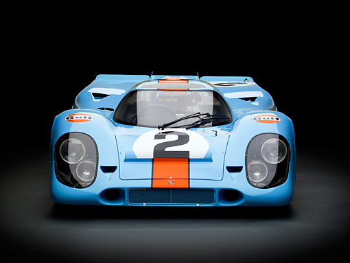 AUT 13 RK0379 01 1969 Porsche 917K Blue And Orange Front View In