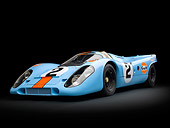 AUT 13 RK0382 01
1969 Porsche 917-K Blue And Orange 3/4 Front View In Studio