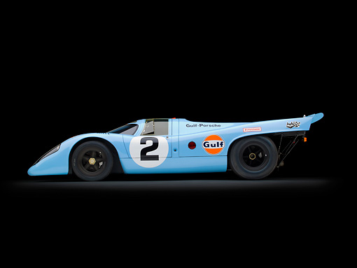 AUT 13 RK0384 01 1969 Porsche 917K Blue And Orange Profile View In