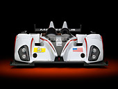 AUT 13 RK0385 01
2012 Muscle Milk LMPC Race Car White, Black And Red Front View In Studio