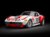 AUT 13 RK0396 01
1968 Owens/Corning Chevrolet Corvette Race Car White & Red 3/4 Front View In Studio