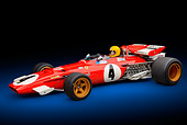 AUT 13 RK0424 01
1970 Ferrari 312B Race Car Red With Driver 3/4 Side View In Studio