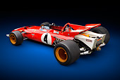 AUT 13 RK0428 01
1970 Ferrari 312B Race Car Red 3/4 Rear View In Studio