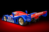 AUT 13 RK0435 01
1992 Nissan GTP ZX-Turbo Race Car Blue And Red 3/4 Rear View In Studio