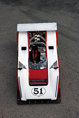 AUT 13 RK0056 01
1971 Lola T222 Race Car Overhead Head On Shot On Pavement