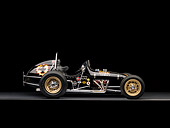 AUT 13 RK0182 01
1965 Stapp Sprint Car Black And Gold Profile View Studio