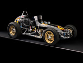 AUT 13 RK0183 01
1965 Stapp Sprint Car Black And Gold 3/4 Side View Studio