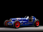 AUT 13 RK0217 01
1938 Sparks-Thorne Indy 500 Race Car Blue 3/4 Front View Studio