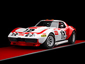 AUT 13 RK0250 01
1968 Owens/Corning Chevrolet Corvette Race Car White & Red 3/4 Front View Studio