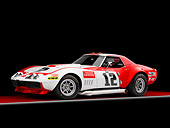 AUT 13 RK0251 01
1968 Owens/Corning Chevrolet Corvette Race Car White & Red 3/4 Front View Studio