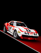AUT 13 RK0252 01
1968 Owens/Corning Chevrolet Corvette Race Car White & Red 3/4 Front View Studio