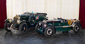 AUT 13 RK0265 01
1929 Bentley Birkin Team Car And 1933 MG K3 Magnette Race Car Green 3/4 Front View Curtains