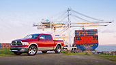 AUT 14 BK0001 01
2009 Dodge Ram 1500 Laramie Pickup Truck Red 3/4 Front View By Port