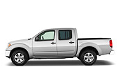 AUT 14 IZ0078 01
2012 Nissan Frontier SE Crew Cab Pickup Truck Silver Profile View Studio