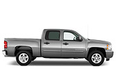 AUT 14 IZ0095 01
2011 Chevrolet Silverado Pickup Truck Hybrid Gray Profile View Studio