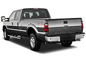 AUT 14 IZ0128 01
2013 Ford F-250 SD Crew Cab 4X4 Pickup Truck Silver 3/4 Rear View On White Seamless