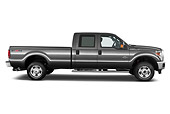 AUT 14 IZ0130 01
2013 Ford F-250 SD Crew Cab 4X4 Pickup Truck Silver Profile View On White Seamless