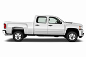 AUT 14 IZ0132 01
2013 Chevrolet Silverado 2500LT Crew Cab Pickup Truck White Profile View On White Seamless