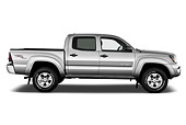 AUT 14 IZ0140 01
2011 Toyota Tacoma PreRunner Off Road Double Cab Silver Profile View On White Seamless