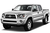 AUT 14 IZ0141 01
2011 Toyota Tacoma PreRunner Off Road Double Cab Silver 3/4 Front View On White Seamless