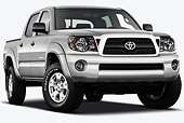 AUT 14 IZ0142 01
2011 Toyota Tacoma PreRunner Off Road Double Cab Silver 3/4 Front View On White Seamless