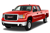 AUT 14 IZ0164 01
2008 GMC Sierra 2500 Crew Cab Pickup Truck Red 3/4 Front View On White Seamless
