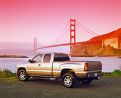 AUT 14 RK0671 04
2002 GMC Sierra Denali AWD 4 Door Pewter 3/4 Rear View By SF Bridge