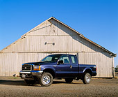 AUT 14 RK0715 07
2001 Ford F-250 Blue 3/4 Front View On Gravel By Barn