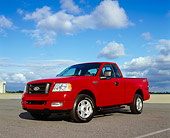 AUT 14 RK0920 02
2004 Ford F-150 STX Red 3/4 Front View On Pavement Blue Cloudy Sky