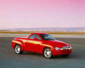 AUT 14 RK0965 01
2003 Chevrolet SSR Convertible Red Truck 3/4 Front View On Pavement Filtered
