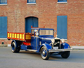 AUT 14 RK0974 03
1921 Hispano Suiza Truck Blue 3/4 Front View On Pavement By Brick Building